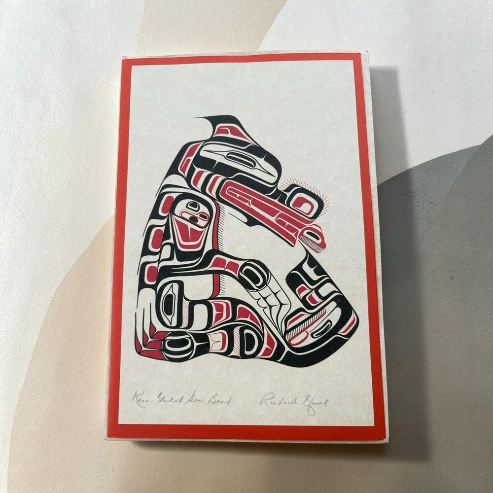 Richard Hunt Art Card Native Canadian Art Sea Bear Design 6x9” Handmade